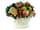 Detailabbildung:  Majolika-Korb mit Frucht- und Gemüsegebinde