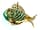 Detailabbildung:  Smaragd-Brillant-Fischbrosche
