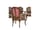 Detailabbildung:  Satz von vier Barockstühlen mit Tapisseriebezug