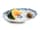 Detailabbildung: Fayence-Schaugerichtteller mit aufgeschnittenem Melonenstück und geöffneten Walnussschalen