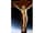 Detailabbildung: Elfenbein-Corpus Christi auf einem Kreuz in Jaspis mit vergoldeter Bronzeeinfassung