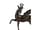Detailabbildung: Kleine Bronzefigurengruppe „Jagdhund springt auf einen Hirschen“