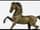 Detail images: Bronzefigur eines Pferdes auf weißem Marmorsockel