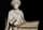 Detailabbildung: Lebensgroß geschnitztes Figurenpaar des harfespielenden König David sowie der heiligen Cäcilie mit Manual