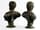 Detail images: Paar Bronzebüsten römischer Cäsaren