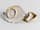 Detail images: Fayence-Deckeldose in Form einer Birne auf einem großen Feigenblatt liegend