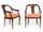 Detailabbildung: Satz von sechs Lehnstühlen und zwei dazugehörigen Armlehnsesseln in Nussbaum poliert