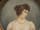 Detailabbildung: Miniaturportrait einer jungen, hübschen Dame mit weißem, ausgeschnittenem Kleid, Perlenkette und Perlendiadem im Haar