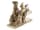 Detailabbildung: Große Elfenbeinschnitzgruppe einer von zwei Pferden gezogenen Biga mit mythologischen Gestalten von Paris und Helena