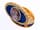 Detailabbildung: Ovale Golddose mit Transluzid-Blauemail sowie aufgelegtem Gemälde in Emailmalerei