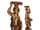 Detailabbildung: Paar weibliche Figuren auf hohen geschnitzten Podesten