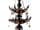 Detail images:  Seltener Hängeleuchter mit Armen in Büffelhorn an Messingketten