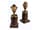 Detailabbildung: Paar dekorative Kerzenständer in Vasenform in feuervergoldeter Bronze und Porphyr