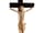 Detailabbildung:  Kunsthandwerklich hochrangig gearbeitetes Kruzifix auf vergoldetem Bronzesockel mit Corpus Christi in Elfenbein