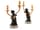 Detail images:  Paar figürlich gestaltete Kerzenleuchter in Bronze, Vergoldung und Marmor