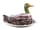 Detailabbildung: Fayence-Deckelterrine in Form einer Ente auf Présentoire