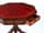 Detailabbildung:  Kleines Salontischchen mit eingelegter, roter Lederplatte