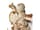 Detailabbildung:  Paar geschnitzte Puttenfiguren mit Rokoko-Kartuschen