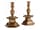Detailabbildung:  Paar barocke Glockenfußleuchter in Gelbguss
