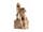 Detailabbildung:  Elfenbein-Schnitzfigur eines auf einem Steinblock sitzenden Skeletts