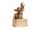 Detailabbildung:  Elfenbein-Schnitzfigur eines auf einem Steinblock sitzenden Skeletts