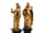 Detailabbildung: Bronzefigurenpaar zweier Ordensheiliger